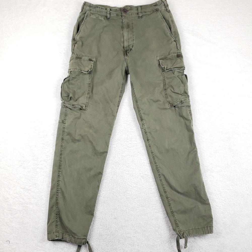 American Eagle Mens 28x28.5 Olive Green Cargo Pants Utility Drawstring Cuffs
